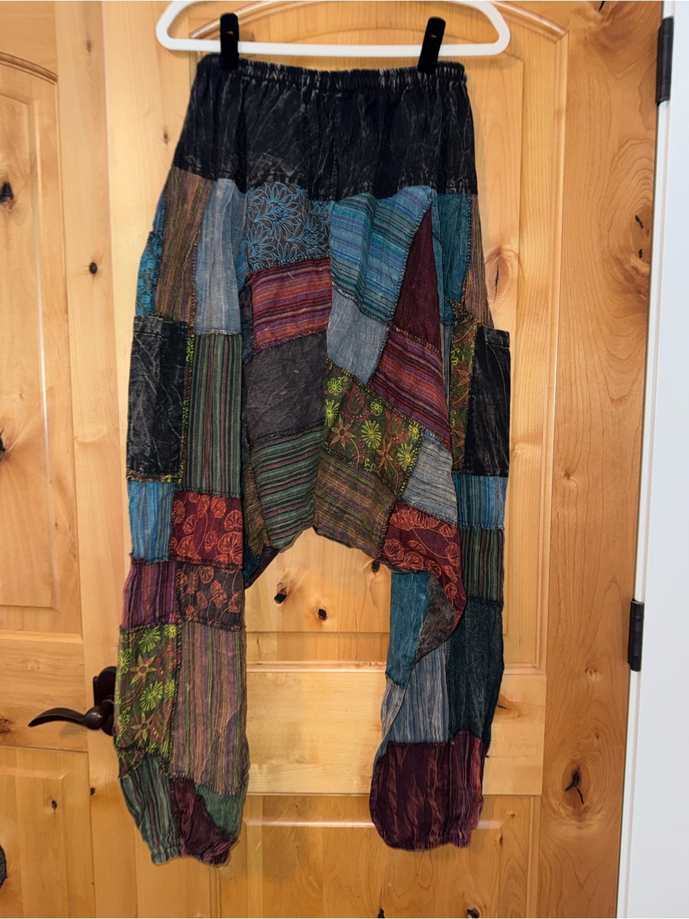 New Kathmandu Black Elastic Waist patchwork pants - Picture 2 of 3